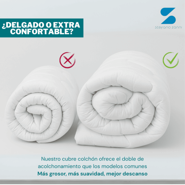 Cubre Colchón Tipo Colchoneta Extra Confort 100% algodón + fundas de almohada de regalo
