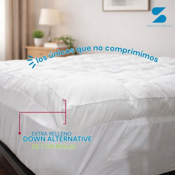 Cubre Colchón Extra Confort 7 cm Reales + Almohadas De Regalo