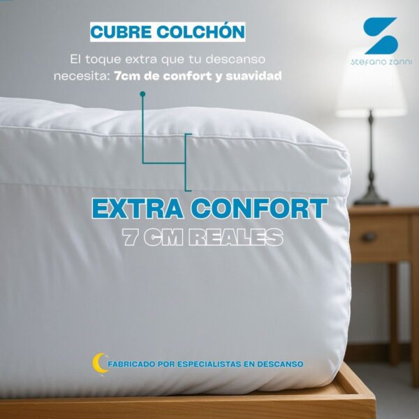 2 Cubre Colchón Tipo Colchoneta de Microfibra con Extra Relleno 7cm