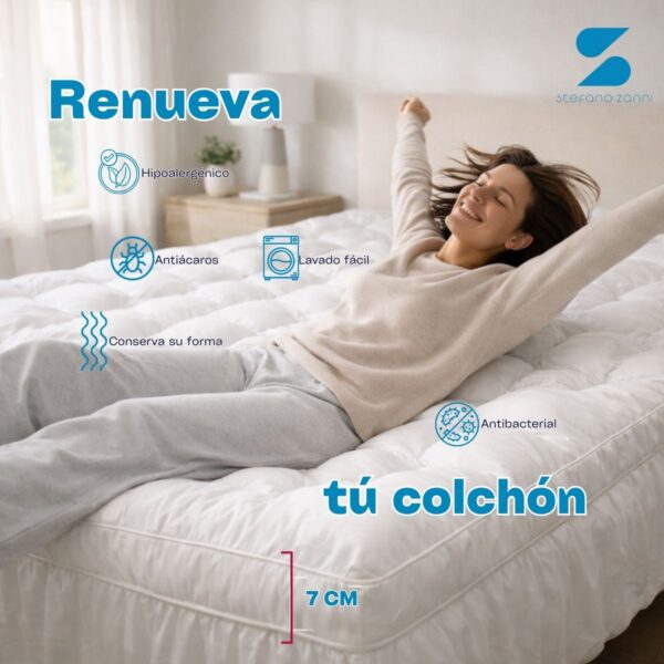 6 Cubre Colchón Tipo Colchoneta de Microfibra con Extra Relleno 7cm