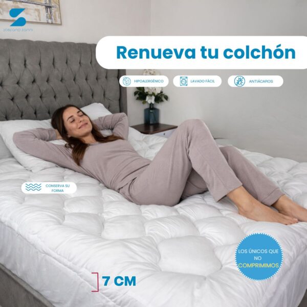Cubre Colchón Extra Confort 7 cm Reales + Almohadas De Regalo