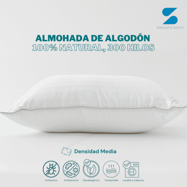 Almohada MEDIA 100% algodón | Confort premium