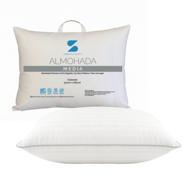 Almohada MEDIA 100% algodón | Confort premium
