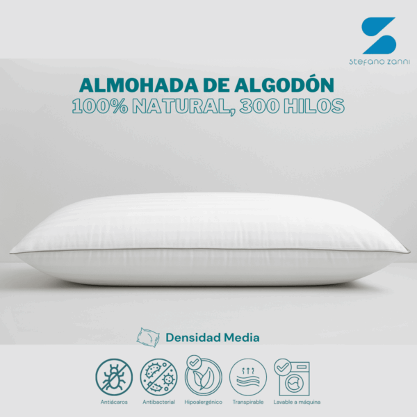 Almohada MEDIA 100% algodón | Confort premium