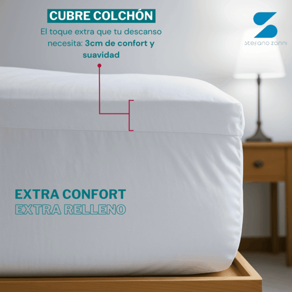 7 Cubre Colchón Suave 3cm 50% Algodón 50% Microfibra