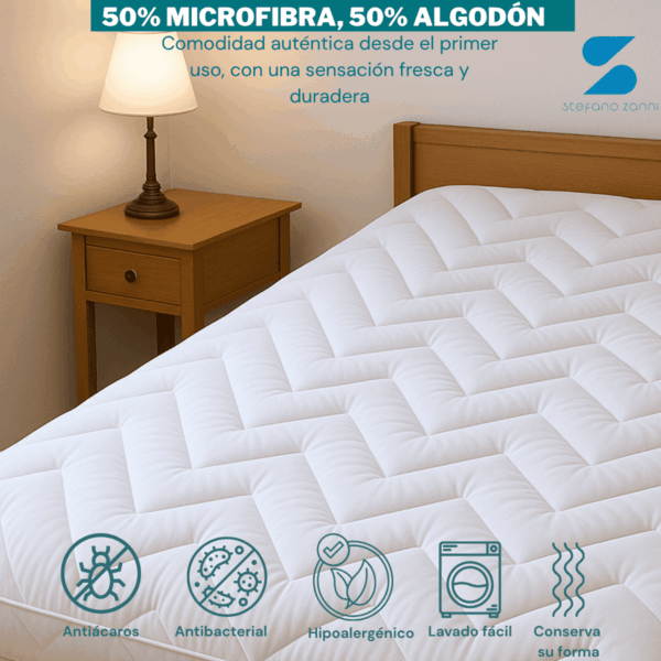 8 Cubre Colchón Suave 3cm 50% Algodón 50% Microfibra