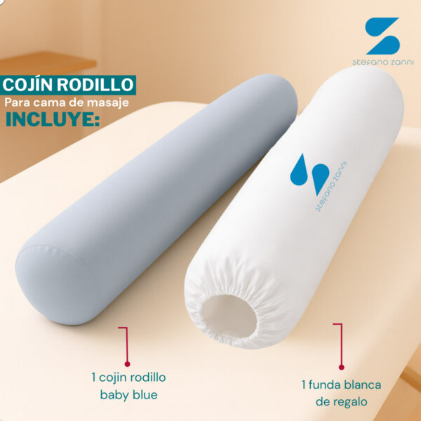 Cojín rodillo para cama de masajes cilíndrico