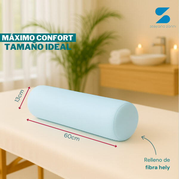 Cojín rodillo para cama de masajes cilíndrico