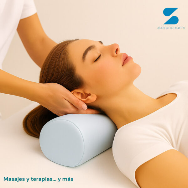 Cojín rodillo para cama de masajes cilíndrico